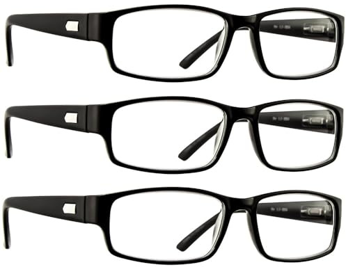 TruVision Readers Reading Glasses - 9504H - 3 Pack - Black - 2.50