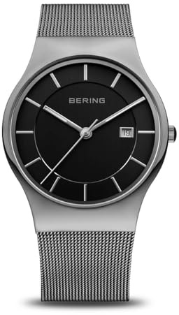 BERING Män Analogt Quarz Classic Collection armbandsur med Rostfritt stål Armband och Safirglas