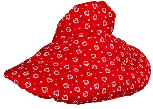 Nackenhörnchen mit Stehkragen Herzen-rot - Leinsamenkissen - Nackenkissen Wärmekissen - Ein sehr wohliger Nackenwärmer