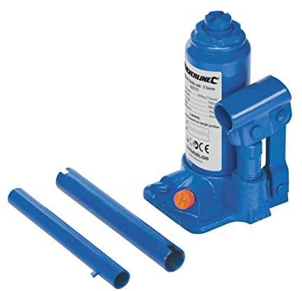 Silverline Hydraulic Bottle Jack 2 Tonne (427711), BLUE