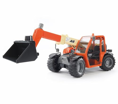 bruder 02140 - JLG 2505 Teleskoplader | mit abnehmbarer Anhängekupplung, Lader für Baustelle, Bauernhof, Baufahrzeug, Maßstab 1:16