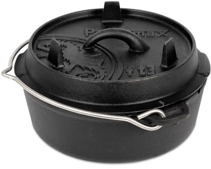 Petromax Feuertopf ft3 - Dutch Oven mit planem Boden für alle Herdarten, Gasgrill, Backofen, Gaskocher und offenes Feuer - sofort einsatzbereit ohne Einbrennen - Kochtopf mit Deckel - 1,6 Liter