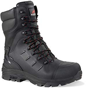 Rock Fall Monzonite High Leg Safety Steel Toe Cap Boot Unisex, Water Proof Safety Boots, SRC Slip Rated Work, Internal Metatarsal with Side Zip UK 9