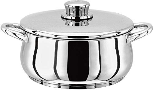 Stellar Classic Stainless Steel Casserole with Lid 18cm,1.7L Induction Ready, Oven Safe, Dishwasher Safe