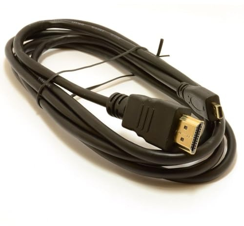 kenable Micro HDMI to HDMI Cable High Speed 1080p Full Copper for Cameras Tablets Phones Sat Nav 2m Black