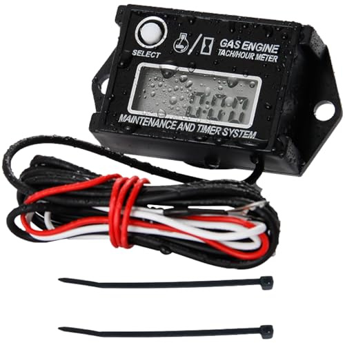 Runleader Digitaler Stundenzähler Tachometer RL-HM026A | IP68 Wasserdicht,Motor-Drehzahlmesser,Doppelte Wartungserinnerung,Max-RPM-Speicher & Zurücksetzbarer Job-Timer