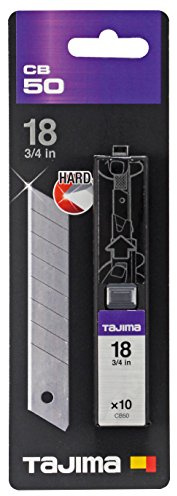Tajima CB50 Endura Lames de rechange 18 mm, Argent, Set de 10 Pièces