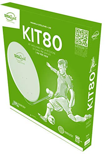 DigiQuest 012 Kit80 Satellitare, Parabola 80 cm e LNB