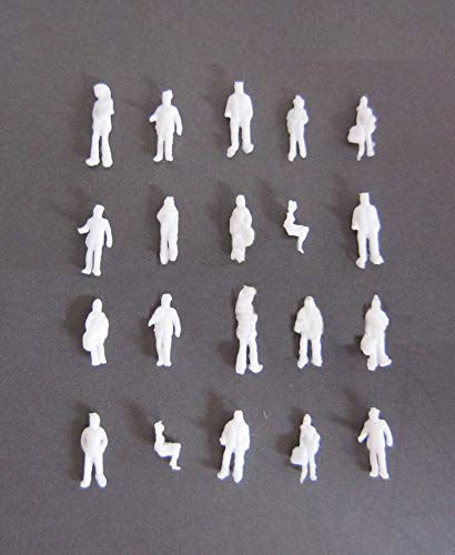 100 x Modell Figuren, weiß unbemalt, für Modellbau 1:300, Schmalspur