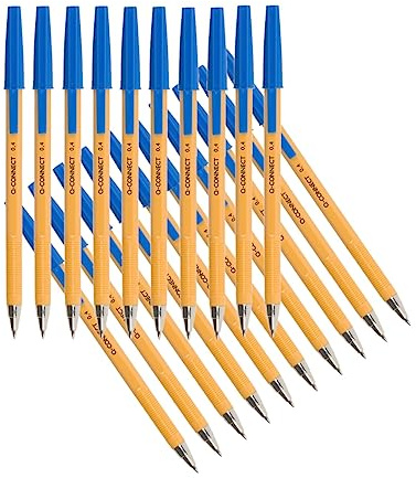 Q Connect Kugelschreiber, feine Spitze, Blau 20 Stück. 0,4 mm