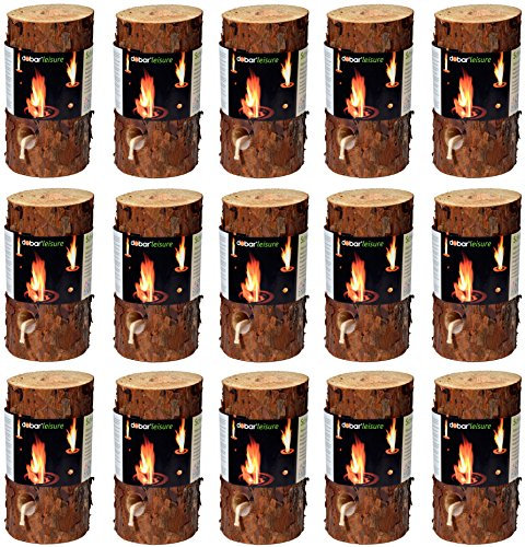 dobar 35133 caminetti Accessori Combustibili Legno atmosferica Svezia Fuoco, Baumfackel, 15 Pezzi, Diametro 11-15cm, Alto 20 Centimetri, Marrone