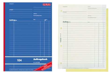 Herlitz 880427 Auftragsbuch A4 104 2x40 Blatt selbstdurchschreibend holzfrei