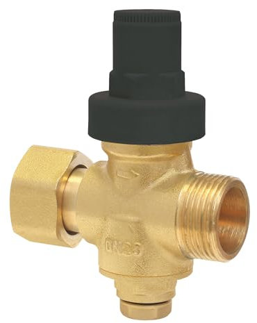 SOMATHERM FOR YOU Coupon Press. Pist. Dado / M3 / 4 Riduttore di Pressione pistone-SOMATHERM Ti girante Uomo 20/27-Presa manometro al di sotto, Grigio