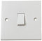 Merriway BH02606 Rocker 10amp Single Electric Wall Switch 1-Gang 1-Way - White