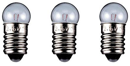 Goobay Lote de 3 bombillas globulares con casquillo E10, 2,35 W, 6 V (DC) 400 mA
