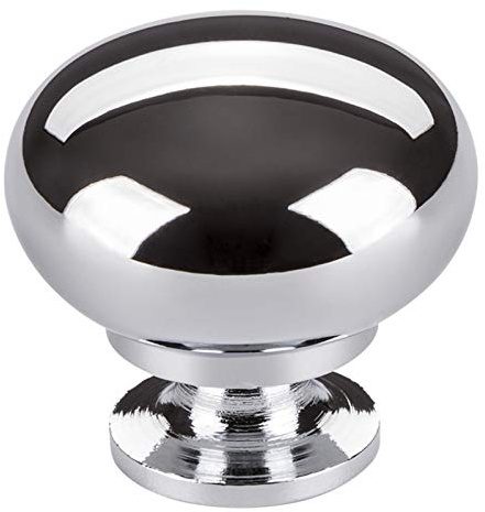 1 x SO-TECH® Möbelknopf OSCAR Chrom poliert Ø 32,5 mm - Design trifft auf Funktion - Knopfgriff Küchengriff Küchenknopf Möbelgriff