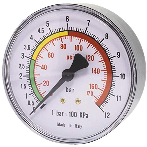 ELMAG 42225 Druckluft Manometer 63 mm 0-16 bar mit Außengewinde hinten 1/4