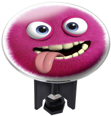 WENKO 21258100 Waschbeckenstöpsel Pluggy XL Monster - Abfluss - Stopfen, Messing, Kunststoff, Durchmesser 6,2 x 6,5-9,5 cm