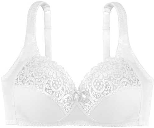 DORINA Womens Cotton Wireless Bra White 36B