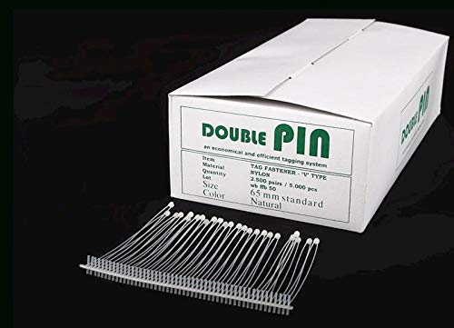 Doppel-Heftfäden Standard TagPin Nylon 65mm - 5.000 Nylonfäden (2.500 Paare)