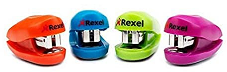 Rexel Buddy Mini Stapler, 10 Sheet Capacity, Fits in a Handbag, Includes Staples, Assorted Colours, 2100150, 1 Unit