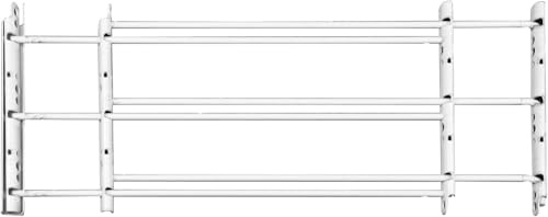 Knape & Vogt 1133 Fixed Window Safety Guard, for Children, Pets, Home Security, 3-Bars, Adjustable Width 24 to 42, Max Height: 10-3/8, White