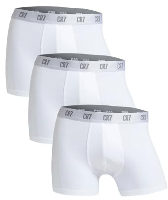 CR7 Cristiano Ronaldo 3 Pack Basic Trunk, Boxer Uomo, Bianco (White 100), X-Large