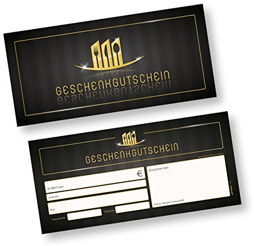 tatmotive 250 Stück Gutscheine Restaurant Gastronomie Geschenkgutscheine | Hochwertiger 300g Karton, DIN lang Format, stempelbar, ideal zur Kundenbindung im Gastgewerbe.