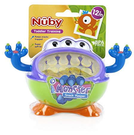 Nuby Porte-Collation | Tasses d'Apprentissage | Boîte à biscuits en forme de monstre | 12 plus mois