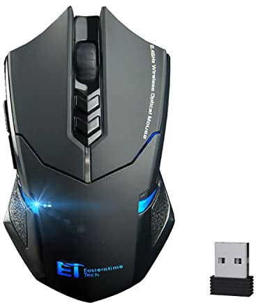 UrChoiceLtd® Wireless Mouse, ET TECH X-08 USB 7-Button Professional Gaming Mouse, Optical, Adjustable 500/1000/1500/2000 DPI for PC, Laptop, Desktop, Notebook (Black)