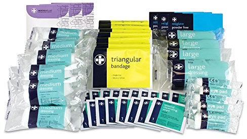 Reliance Medical 50 Persons First Aid Refill Kit - Ideal in Combination with The Lewis Plast Large 21-50 Persons First Aid Kit Box, Includes Dressing Pads, Bandages, Emergency Essentials