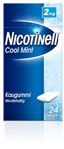 Nicotinell Kaugummi 2 mg Cool Mint (Minz-Geschmack), 24 St. – Nikotinkaugummi für die schrittweise Raucherentwöhnung und den sofortigen. Rauchstopp geeignet. Nikotin aufhören