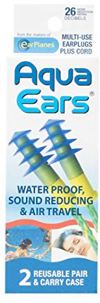 Aqua Ears, Water Proof Earplugs, Swimming, Sound Reducing (2 Pair)