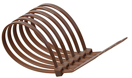 140mm x 3.6mm Brown Heavy Duty Nylon Cable Ties : Supplied in Sealed Poly Bag of 100