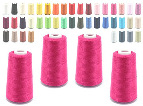 Schnoschi 4 Konen Overlockgarn 40/2 (120), 5000 Yard (4570 Meter), Nähgarn, pink