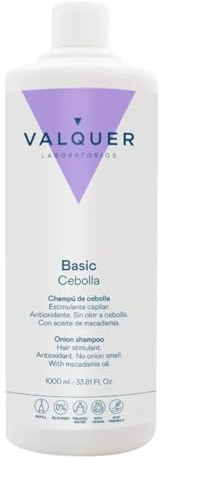 VALQUER Champú de Cebolla Regulador del Pelo Graso | Antioxidante con Efecto Anticaída que Revitaliza y Purifica | Aporta Fuerza, Volumen y Brillo | Todo Tipo de Cabellos | 1 L
