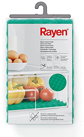 Rayen | Base conservante | Base Conservante para Nevera | Libre Circulación | Ondulado | Recortable | Evita Condensación | Adaptable | Verde | Medidas: 47x30 cm