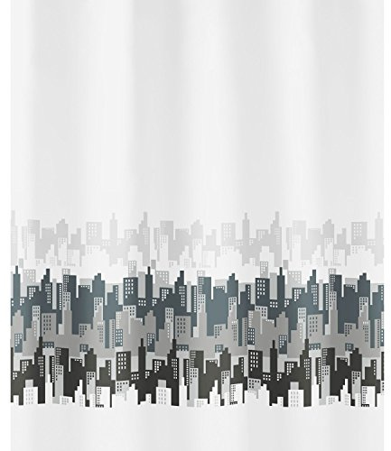 Kleine Wolke 5199185305 Duschvorhang City, 180 x 200 cm, schwarz weiß