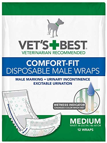 Vet‘s Best Einwegwindeln für männliche Hunde mit Nässeindikator, 12er Pack