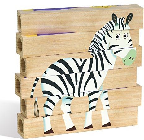 Quercetti 007105 4 Puzzle Jungle Wooden