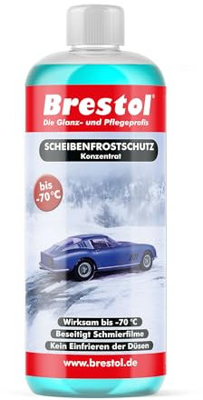 Brestol® Scheibenfrostschutz 1000 ml Konzentrat –70 °C – Für klare Sicht, Antifrost & Enteiser – Ergibt bis zu 4 Liter gebrauchsfertigen Scheibenfrostschutz – Für Winter & Waschanlage