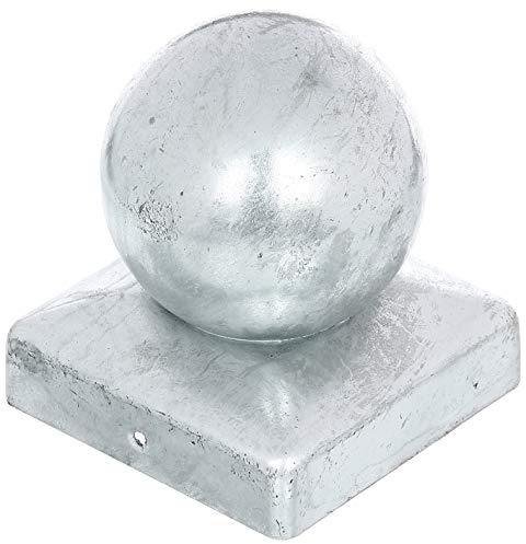 Alberts 843090 Capuchon pour poteaux en bois | avec tête sphérique | galvanisé à chaud | 90 x 90 mm | kit de 6