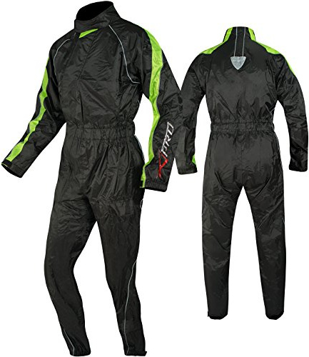 A-Pro Regenkombi Wasserdicht Motorrad Roller Regenhose Regenjacke Regenanzug Fluo L