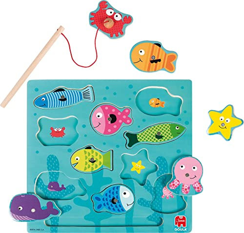Goula Jumbo Spiele GOULA Magnetisches Angelspielzeug - Holzspielzeug und Puzzle für Kinder ab 2 Jahren