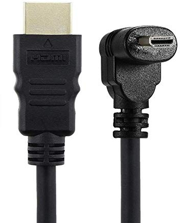 Cable de alta definición micro HDMI a HDMI macho de 90 grados para teléfono celular, tableta y cámara