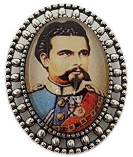 geRaspel Brosche Trachtenschmuck König Ludwig Oktoberfest Vatertag (König Ludwig, antik-silber)