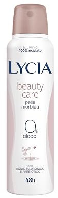 Lycia, Beauty Care Deodorante Spray per il Post Depilazione con Antibatterico, Formula Delicata con Acido Ialuronico e Prebiotico per una Pelle più Morbida, Efficace fino a 48H, Senza Alcool, 150 ml