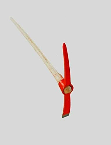 Shop of Wonder Kreuzhacke Spitzhacke Krampen Pickel - mit Holzstiel 1,5 KG - 114cm rot