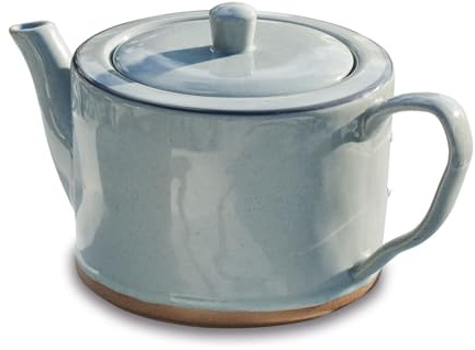 LOBERON Teekanne Biarré, grau | mediterraner Charakter, schlichtes Design, Geschirr, Tischaccessoires, Küchenzubehör, Tischdekoration, Steinzeug