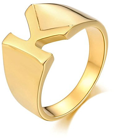 KnSam Herren Ring, Ringe Herren Titan Buchstabe K Aus Edelstahl Siegelring Für Herren Männer Gold Ring Mit Kostenlos Gravur